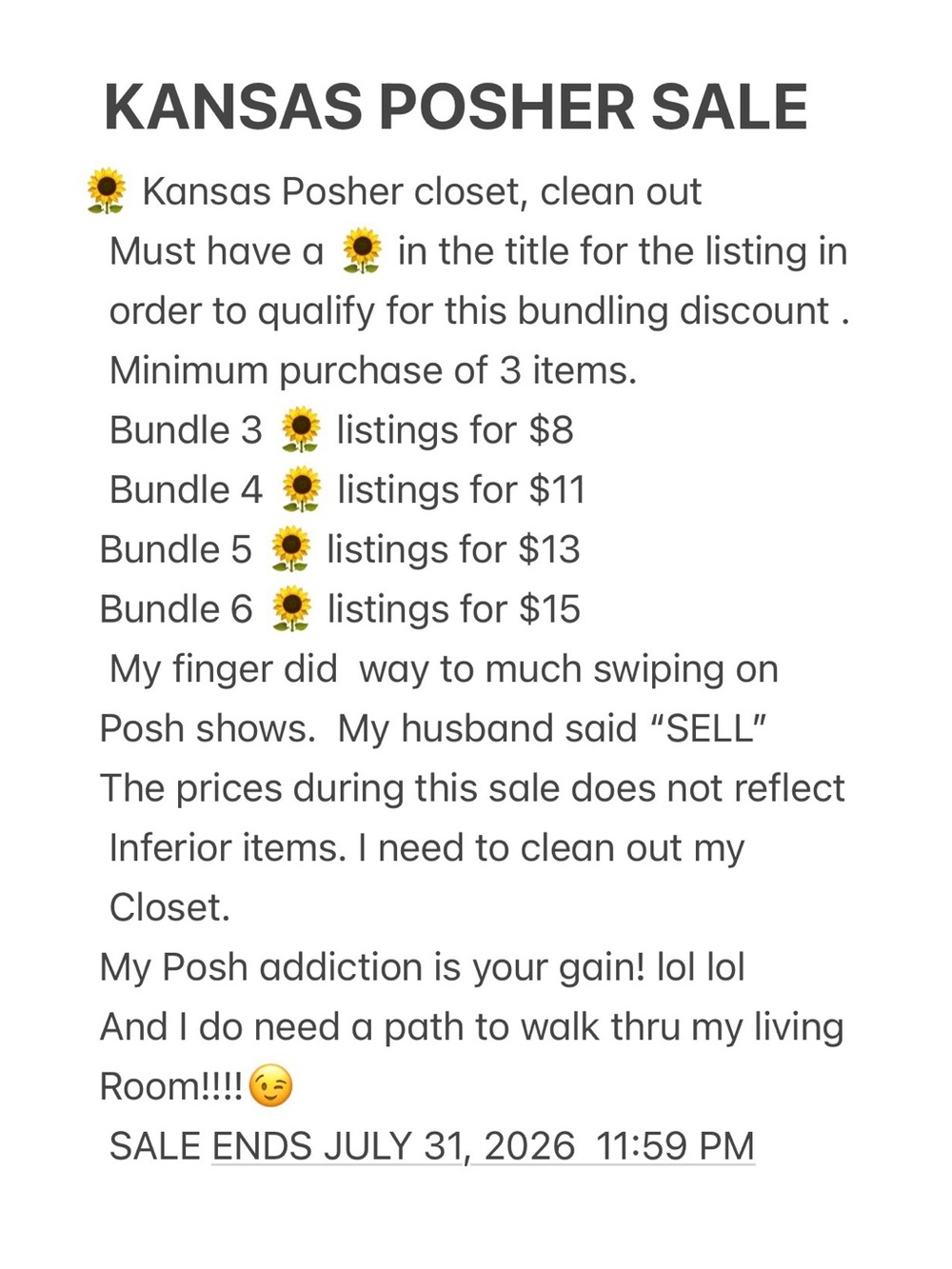 HUGE sale Misc  Posher closet clean out sale